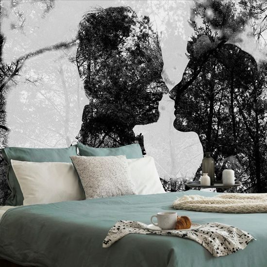 Samolepící tapeta síla skutečné lásky v černobílém provedení