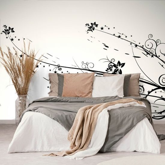 Samolepící tapeta minimalistický vzor s květinami