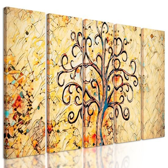5-dílný obraz nehynoucí strom života