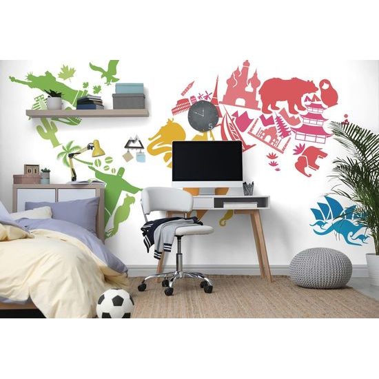 Tapeta mapa světa tvořená symboly zemí