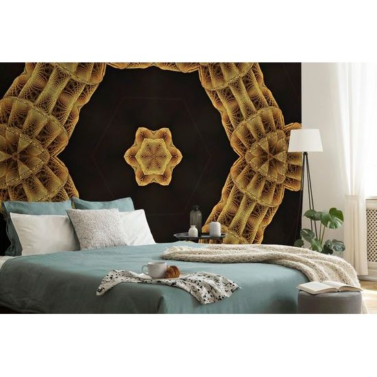 Tapeta zlatá Mandala v moderním provedení