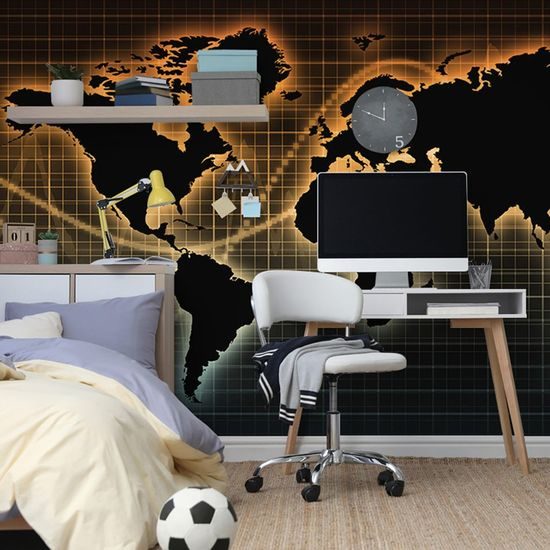 Tapeta mapa světa na neobyčejném pozadí