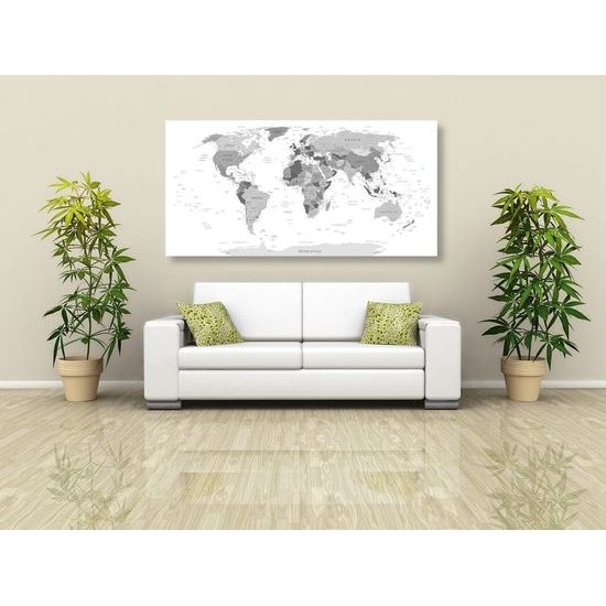Obraz klasická mapa v černobílém provedení