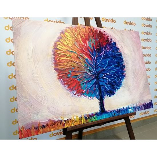 Obraz pestrobarevný strom v akvarelovém provedení