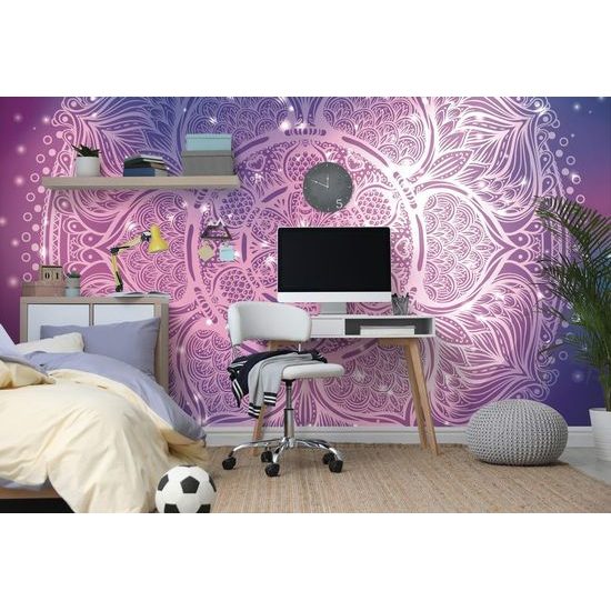 Tapeta fialová galaktická Mandala