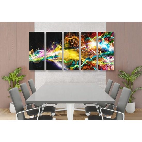 5-dílný obraz nespoutané energie v barevném provedení