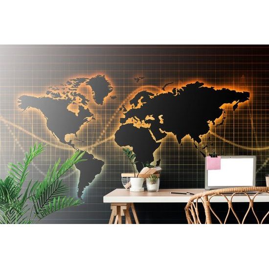 Samolepící tapeta mapa světa na neobyčejném pozadí