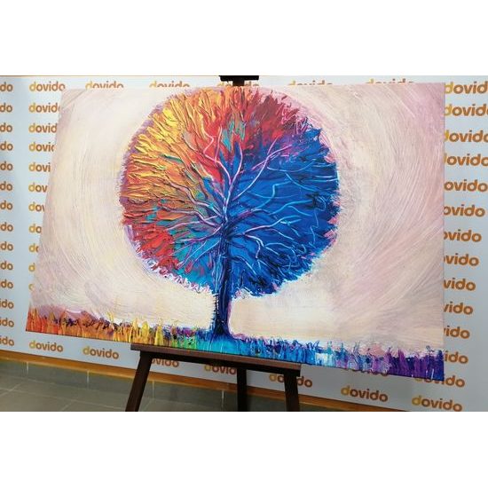 Obraz pestrobarevný strom v akvarelovém provedení