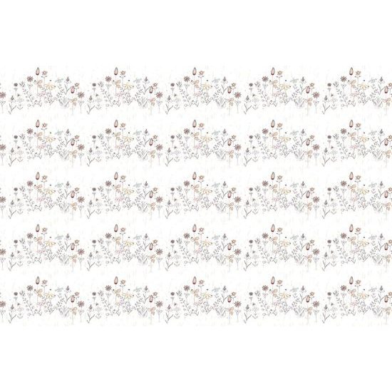 Samolepící tapeta umělecká louka na bílém pozadí