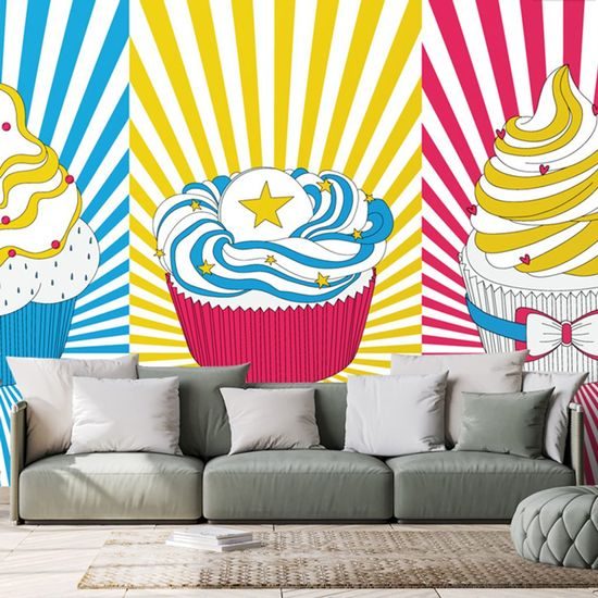 Tapeta pestrobarevný cupcake