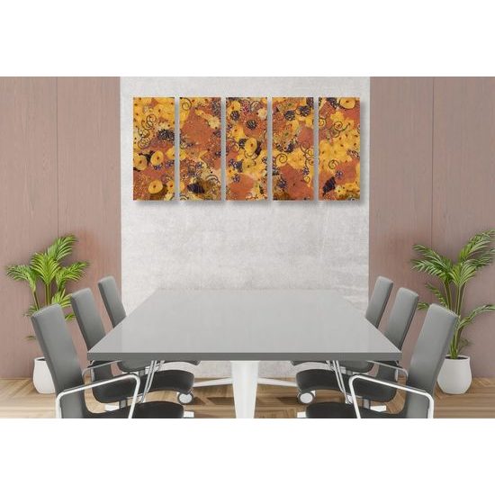 5-dílný obraz abstraktní umění podle G. Klimta