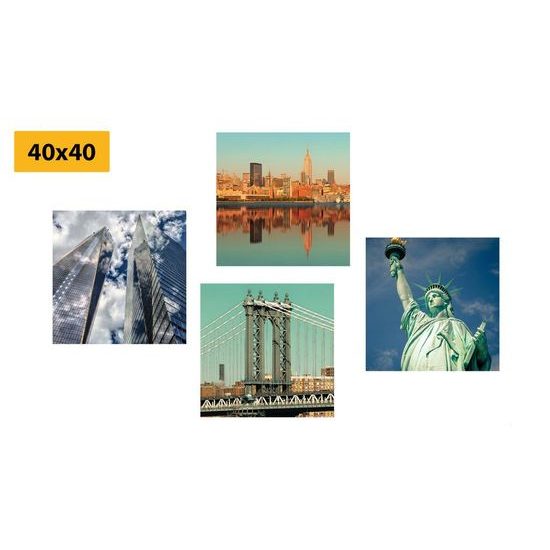 Set obrazů památky města New York