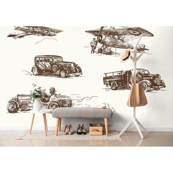 Samolepící tapeta historické dopravní prostředky