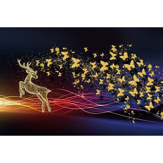 Tapeta jelen se zlatými motýly