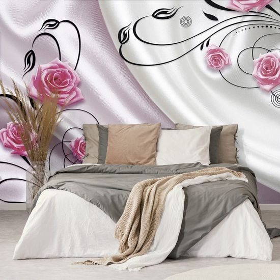 Tapeta růže na sametové látce