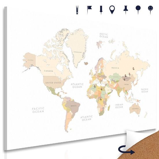 Obraz na korku klasická vintage mapa světa