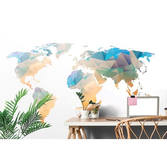 Samolepící tapeta abstraktní mapa tvořená polygony