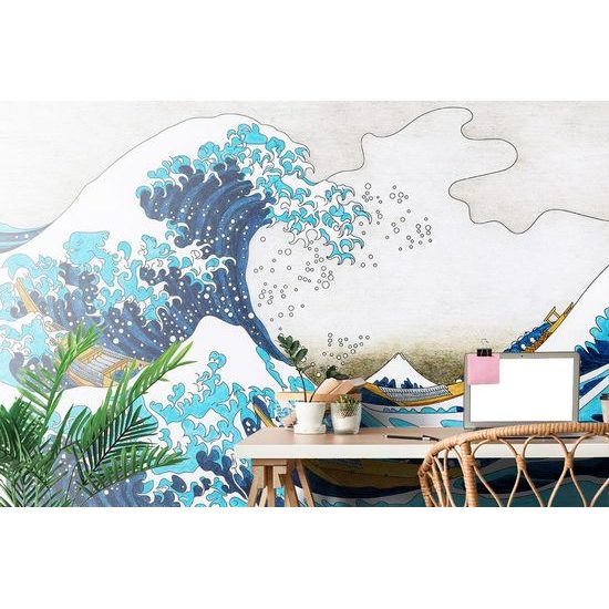 Tapeta imitace Velké vlny z Kanagawa - K. Hokusai