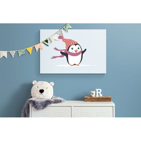 Obraz roztomilý kreslený tučňák