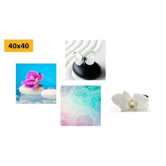 Set obrazů něžné Feng Shui prvky