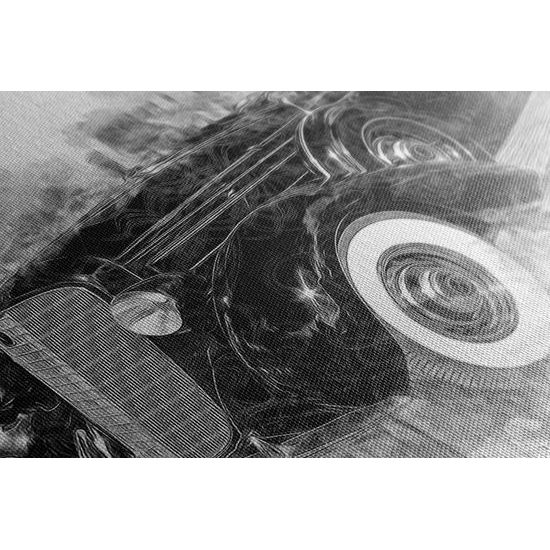 Obraz abstraktní auto v černobílém provedení