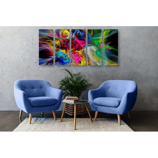 5-dílný obraz výbuch barev