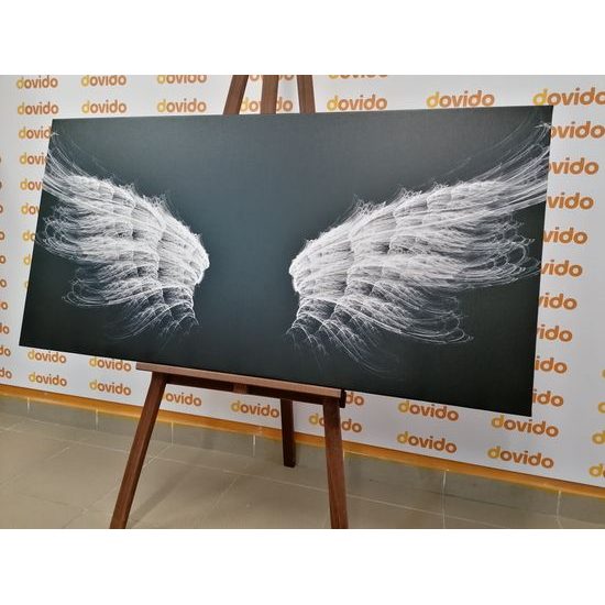 Obraz andělská křídla v černobílém provedení