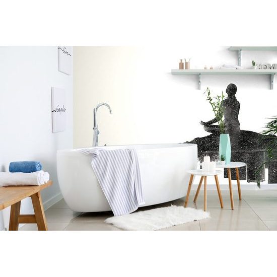 Tapeta černobílá silueta meditující ženy