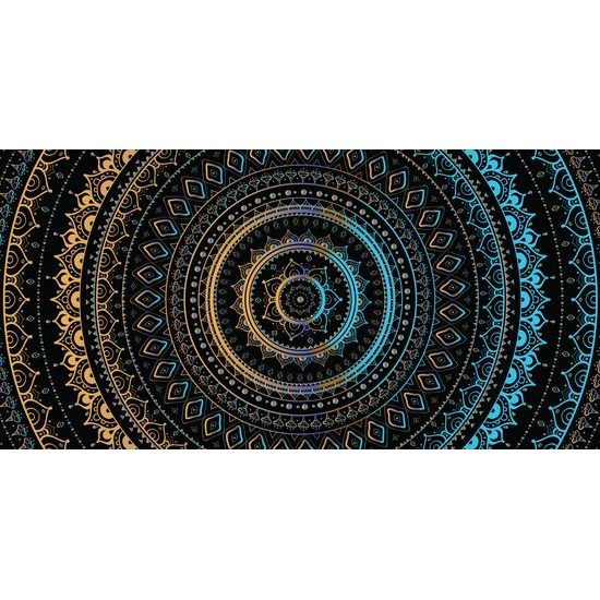 Obraz krásná modře zlatá Mandala