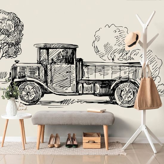 Tapeta retro nákladní automobil v uměleckém provedení