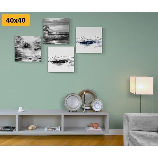 Set obrazů abstraktní zobrazení moře