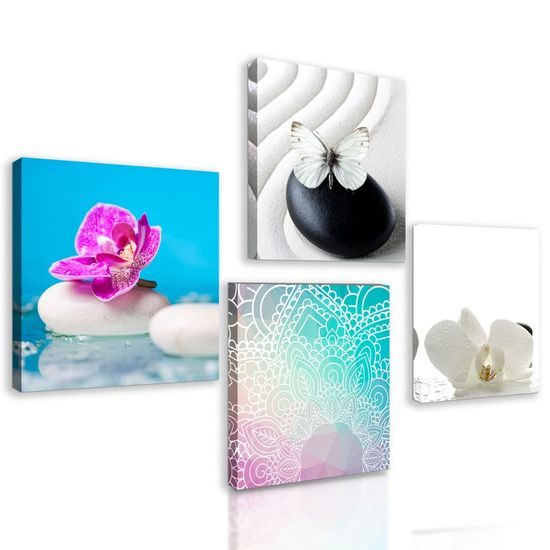 Set obrazů něžné Feng Shui prvky