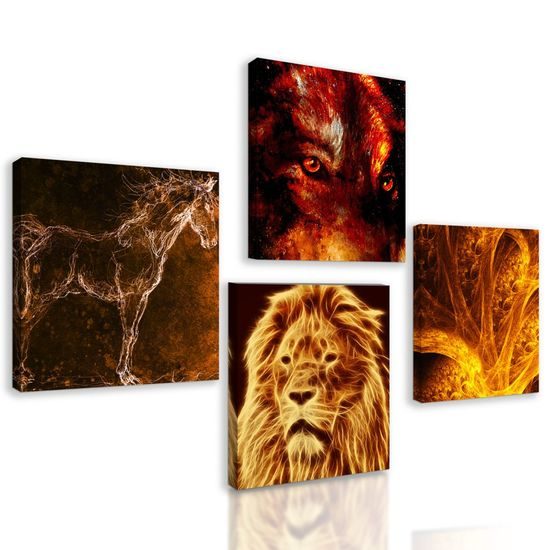 Set obrazů abstraktní zobrazení zvířat