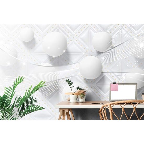 Stylová samolepící tapeta bílá kompozice