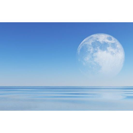 Samolepící tapeta měsíc nad mořskou hladinou