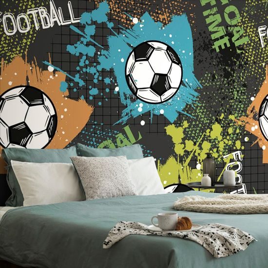 Samolepící tapeta fotbalový míč na abstraktním pozadí