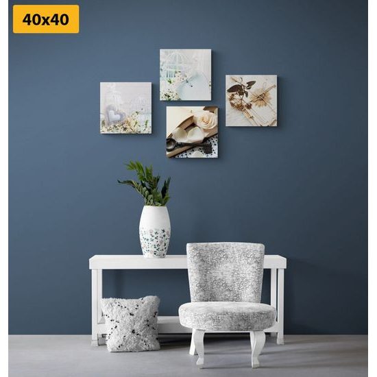 Set obrazů romantické zátiší