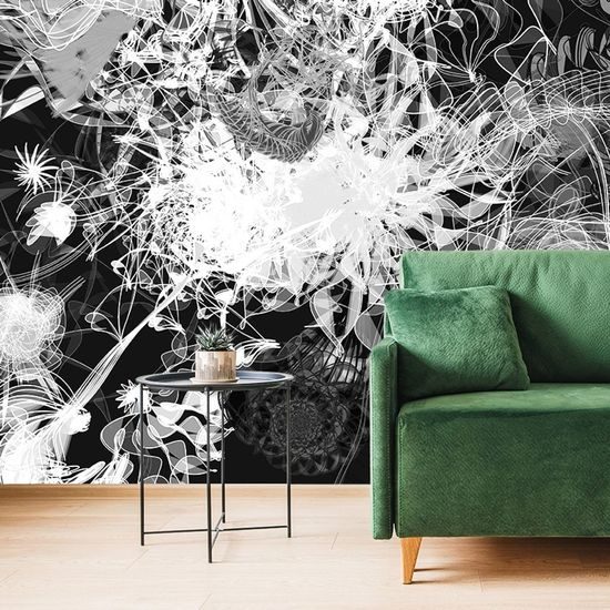 Samolepící tapeta jedinečná abstrakce v černobílém provedení
