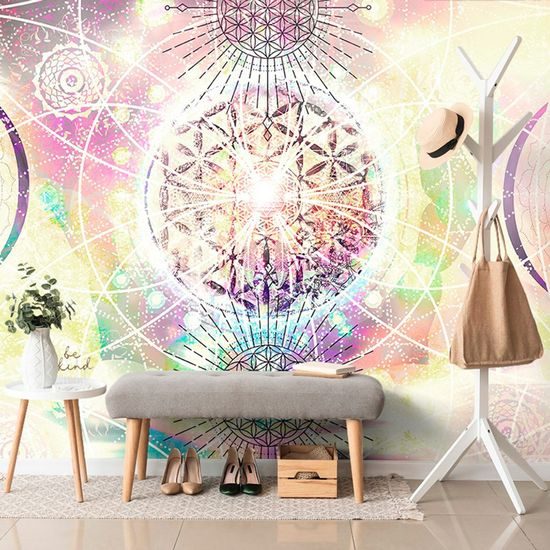 Samolepící tapeta neobvyklá Mandala v barevném provedení
