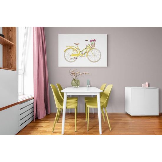 Obraz retro kolo pokrytý květinami