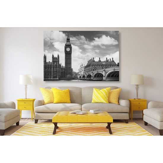 Obraz Elizabeth Tower v Londýně v černobílém provedení