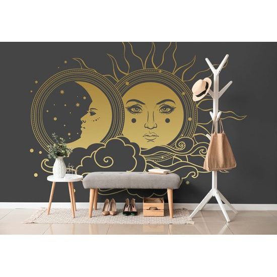 Tapeta kontrast slunce a měsíce