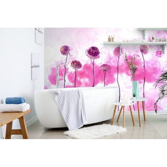 Jedinečná tapeta květiny v růžovém kouři