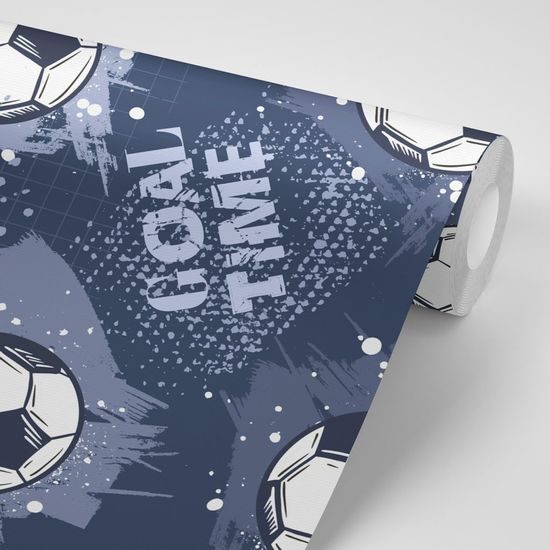 Samolepící tapeta fotbalový míč na fialovém pozadí