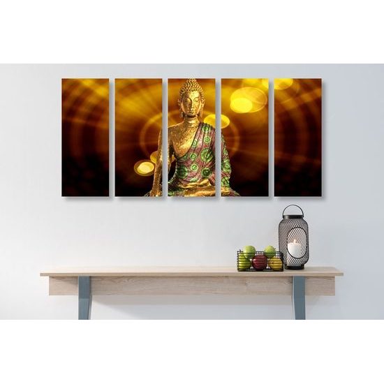 5-dílný obraz zlatý buddha