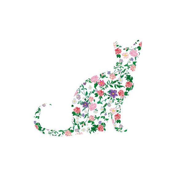 Samolepící tapeta abstraktní květinová kočka