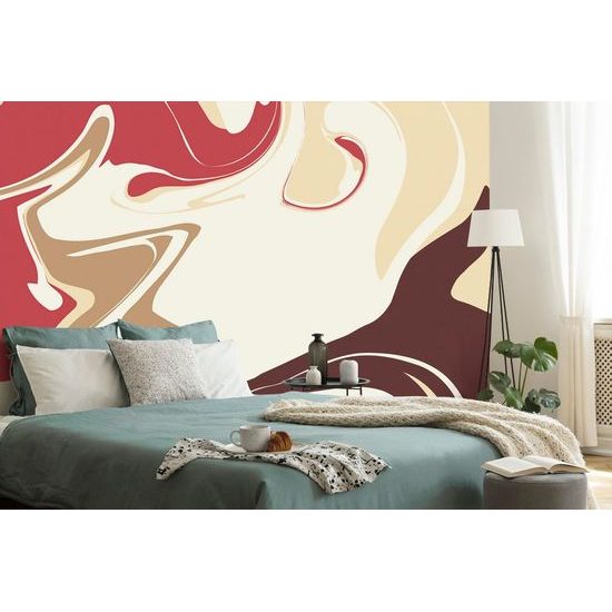 Samolepící tapeta umělecká abstrakce v zemitých barvách