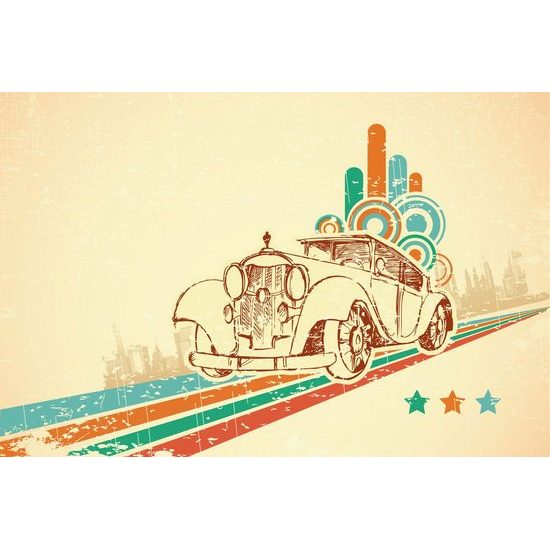 Tapeta auto v abstraktním barevném provedení