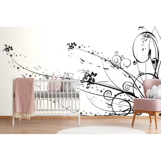 Samolepící tapeta minimalistický vzor s květinami