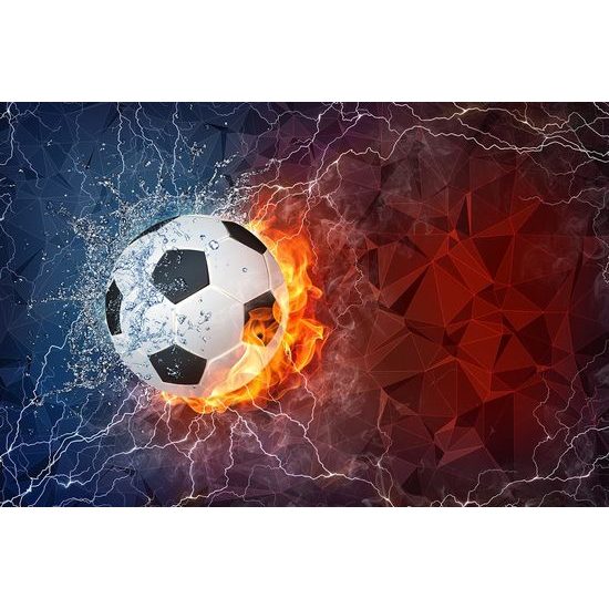 Samolepící tapeta fotbalový míč s abstraktním pozadím